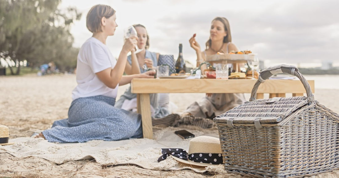 Women having picnic at the beach
