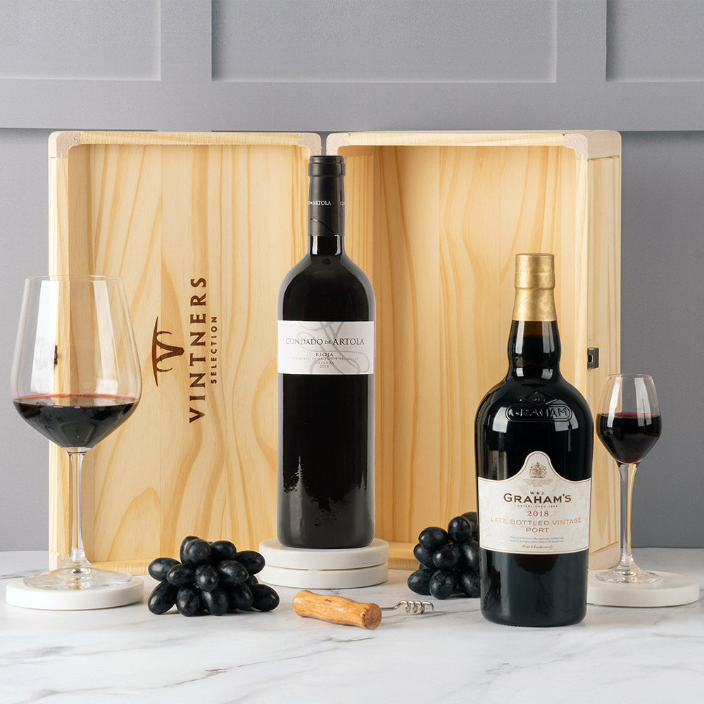 Iberian Selection Port & Crianza in Wood Box