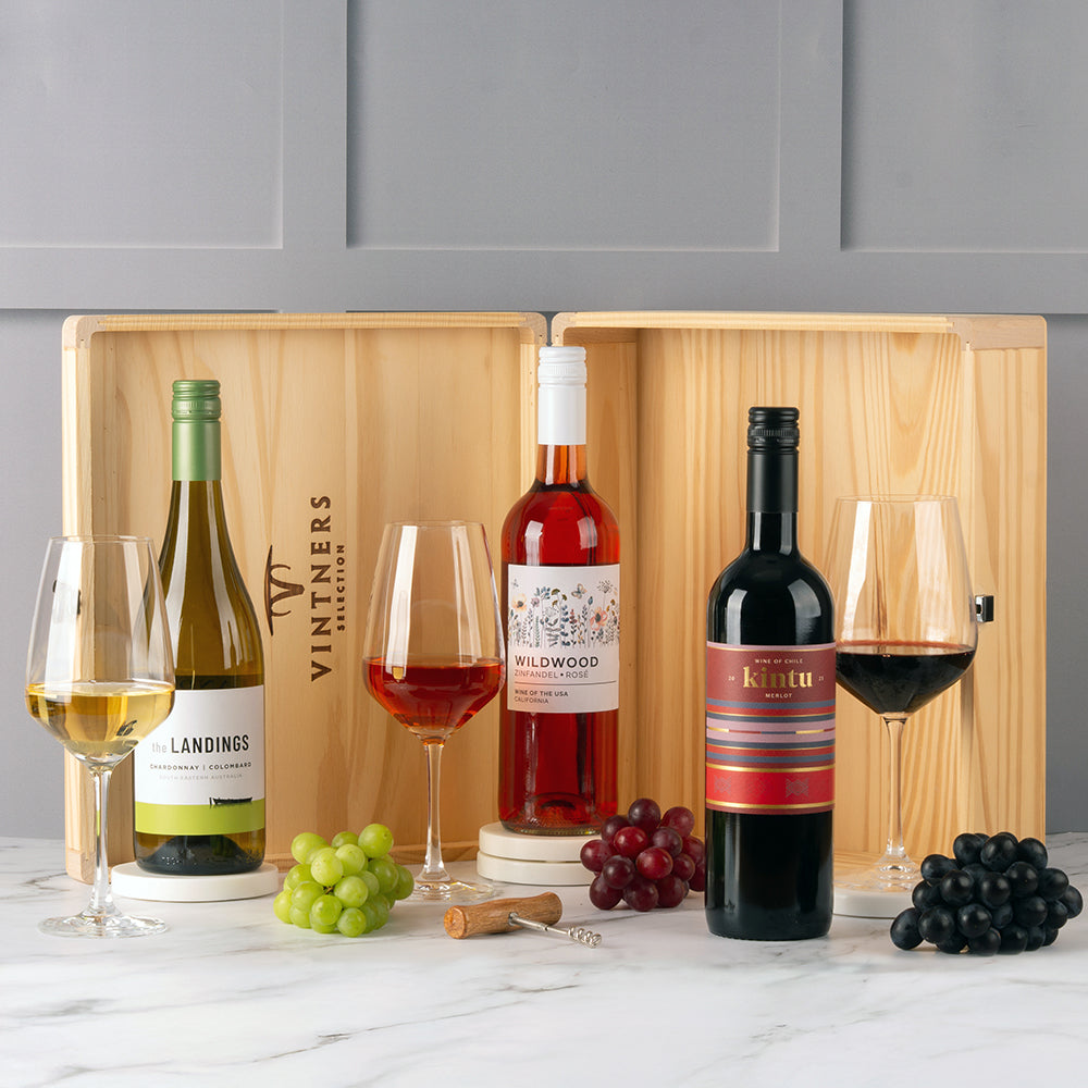 Wine Lovers Classic Mixed Three in Wood Box