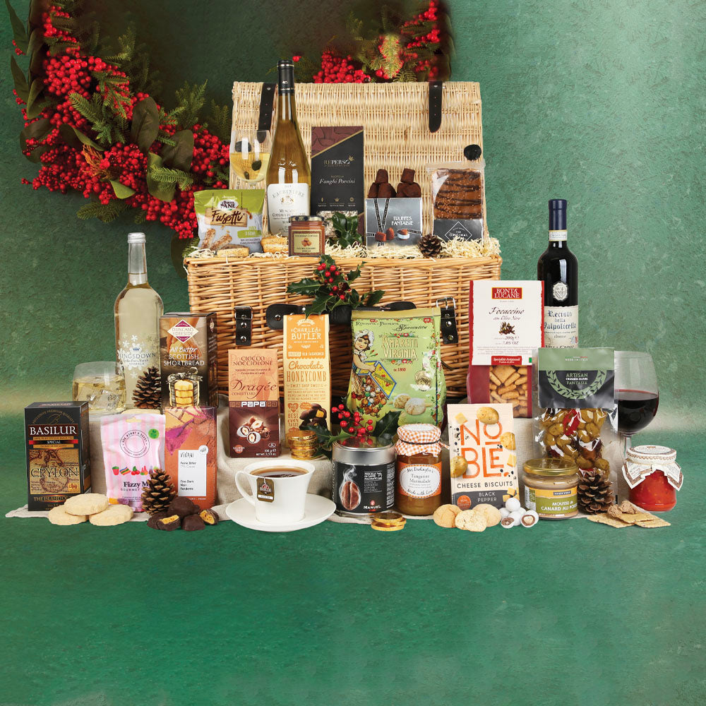 Christmas Elegance Hamper in Wicker Basket