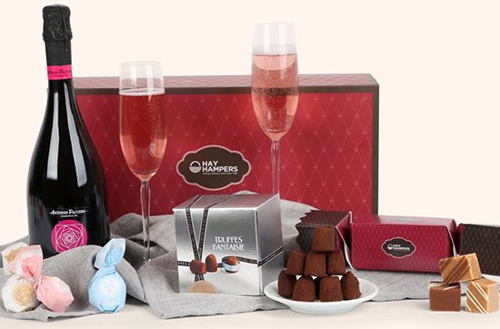Pink Prosecco and Chocolate Selection
