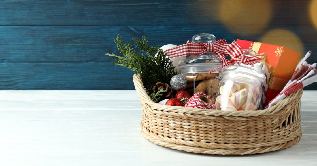 Concept of a Christmas Hamper Basket