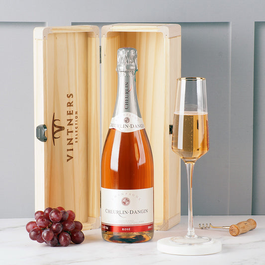 Cheurlin Dangin Rosé Champagne Gift in Wood