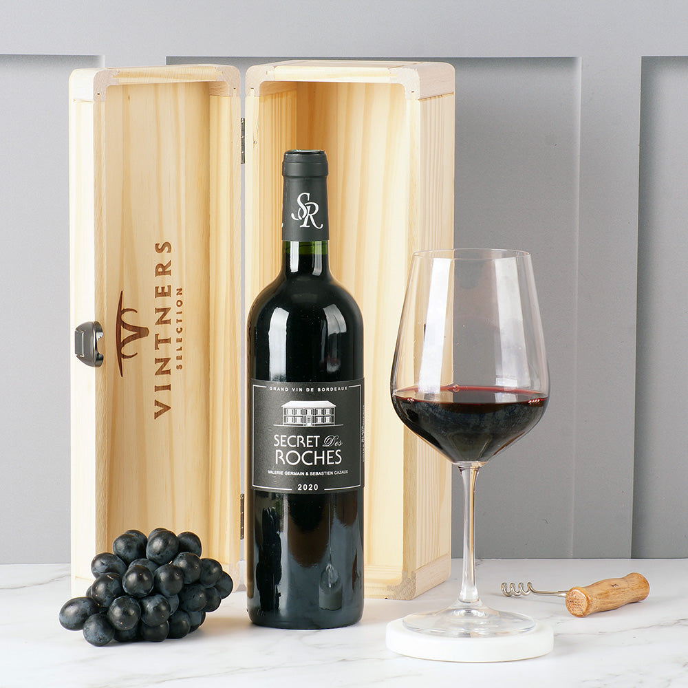 Claret in Wood Box
