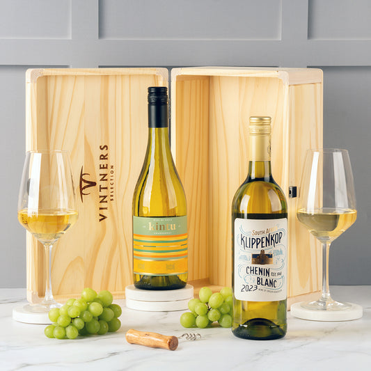 Wine Lovers Classic Whites Pair in Wood Box