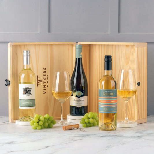 Wine Lovers Contemporary Whites Three in Wood