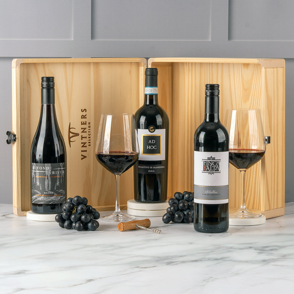Connoisseur Contemporary Reds Three in Wood