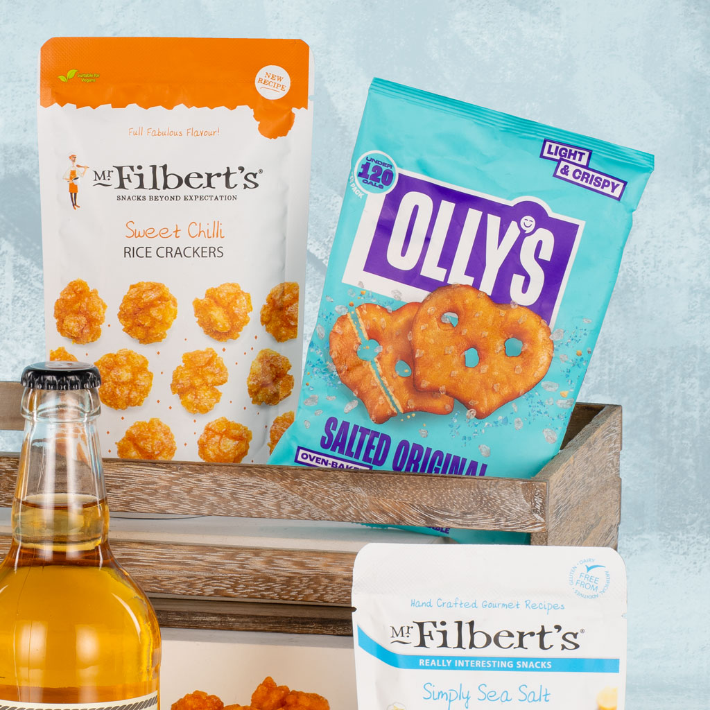 Cider & Snacks Wooden Crate
