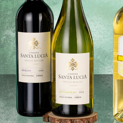 Four Wines in a Wicker Hamper