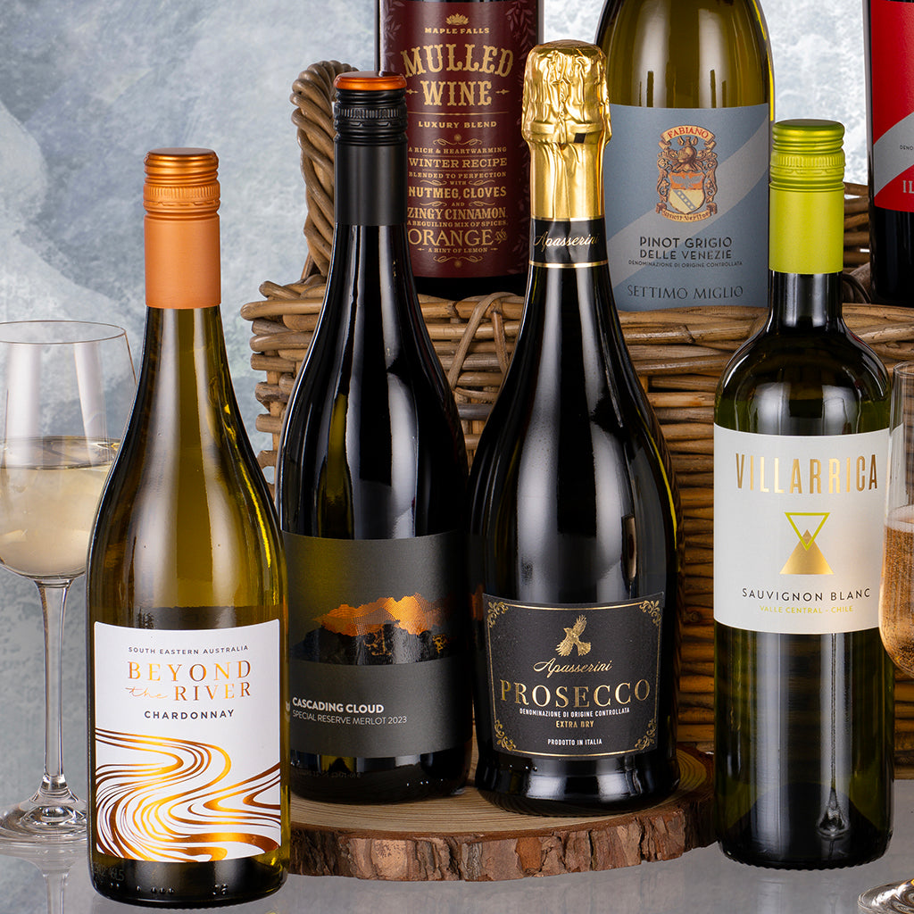 Twelve Wines in a Wicker Hamper