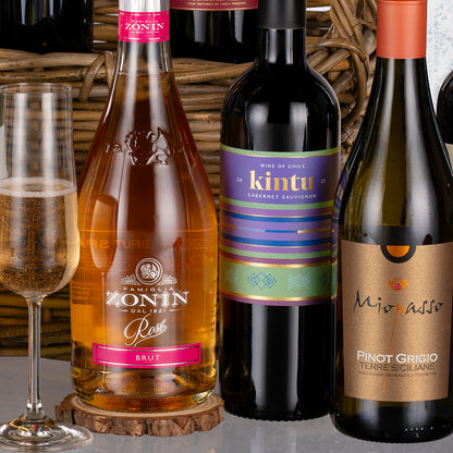 Twelve Wines in a Wicker Hamper
