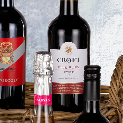 Twelve Wines in a Wicker Hamper