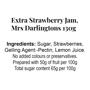 Strawberry Extra Jam, Mrs Darlingtons 130g